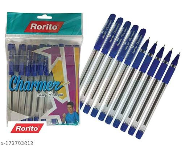 Rorito Charmer Ball Pen - Blue, 10 Pcs Pack