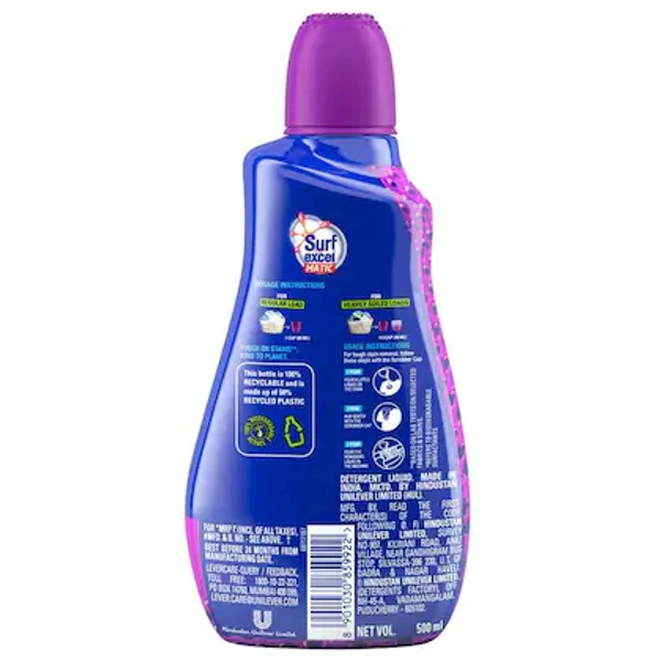 Surf Excel Matic Front Load Liquid Detergent - 500 ml