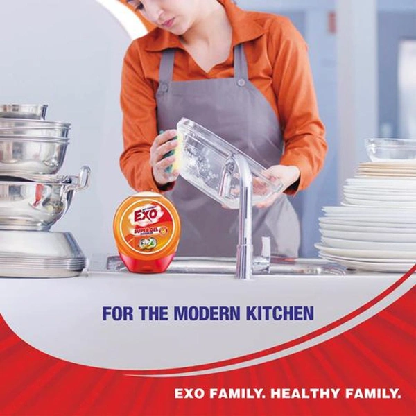 Exo Anti-Bacterial Ginger Dishwas Super Gel 225 g | With Goodness Of Ginger  - 225 gm