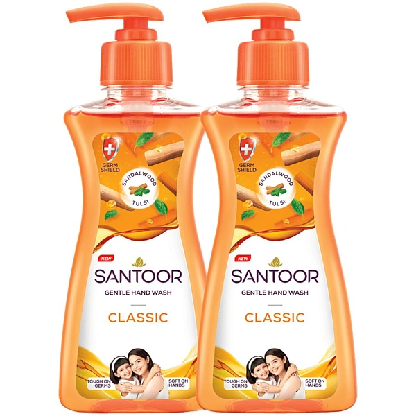 Santoor Fresh Gentle Hand Wash - With Sweet Lime Peel & Tulsi - Fresh