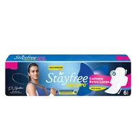 Stayfree Secure Cottony Soft Cover Sanitary Napkin with Wings 6 pads - XL
