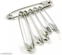 Assorted Steel Safety Pins - 6 Pcs Pack