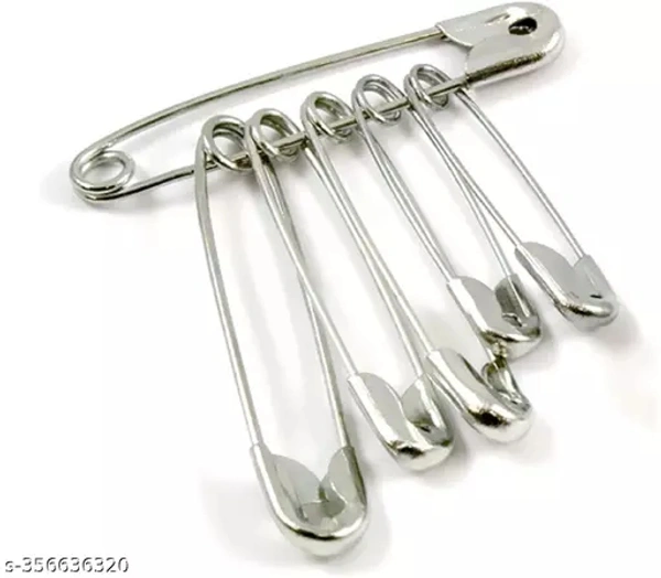 Assorted Steel Safety Pins - 6 Pcs Pack