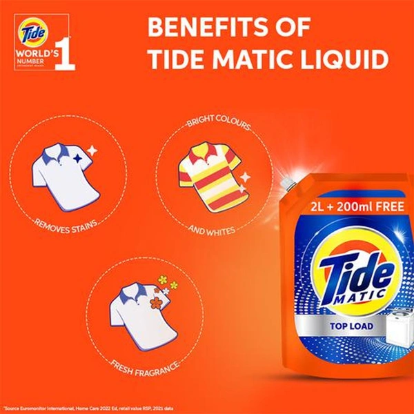 Tide Matic Liquid Detergent - Top Load - 850 ml