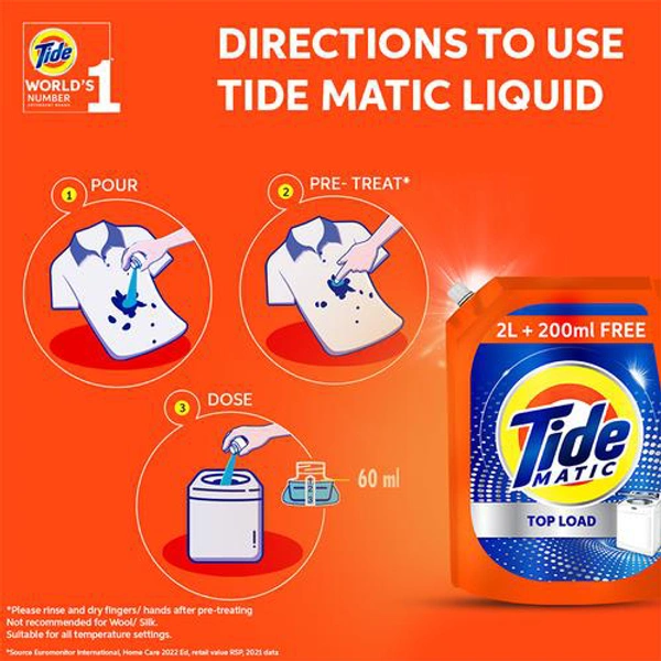Tide Matic Liquid Detergent - Top Load - 850 ml