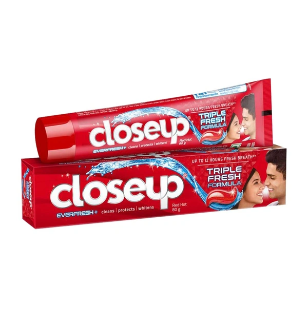 Hindustan Unilever Closeup Everfresh++ Triple Fresh Formula Toothpaste Red Hot - Red, 90 gm