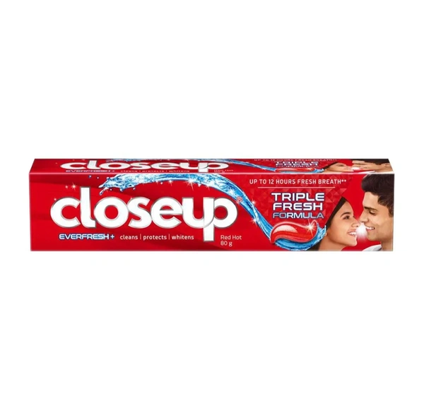 Hindustan Unilever Closeup Everfresh++ Triple Fresh Formula Toothpaste Red Hot - Red, 90 gm