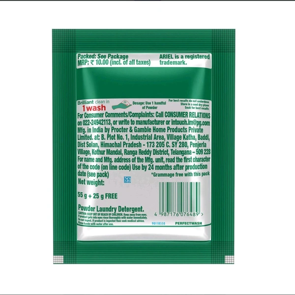 Ariel PerfectWash Detergent Powder Rs 10 - 100gm