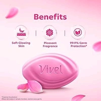 Vivel Lotus Oil + Aloe Vere Bath Soap - 5×100gm, Rose
