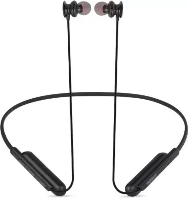 Tessco EB-407 Fast charging neckband 20hours backup,Voice assistance with mic-Black Bluetooth Headset  (Black, True Wireless)
