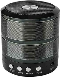 Mini Bluetooth Speaker WS 887 with FM Radio, USB Pen Drive Slot and Memory Card Slot, AUX Input Mode Speaker (Red) - Black