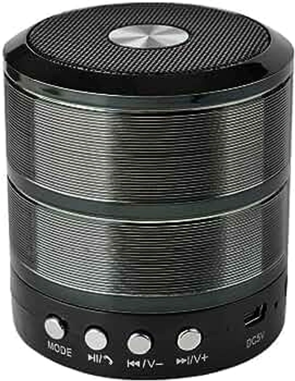 Mini Bluetooth Speaker WS 887 with FM Radio, USB Pen Drive Slot and Memory Card Slot, AUX Input Mode Speaker (Red) - Black