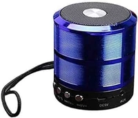 Mini Bluetooth Speaker WS 887 with FM Radio, USB Pen Drive Slot and Memory Card Slot, AUX Input Mode Speaker (Red) - Blue