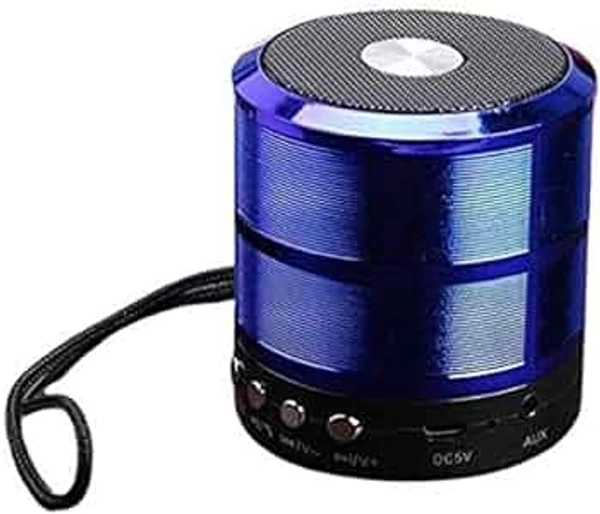 Mini Bluetooth Speaker WS 887 with FM Radio, USB Pen Drive Slot and Memory Card Slot, AUX Input Mode Speaker (Red) - Blue