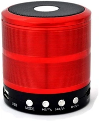 Mini Bluetooth Speaker WS 887 with FM Radio, USB Pen Drive Slot and Memory Card Slot, AUX Input Mode Speaker (Red) - Blue