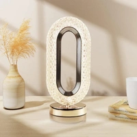 TOUCH CONTROL CRYSTAL TABLE DESK LAMP, 3-WAY DIMMABLE LIGHT, USB RECHARGEABLE CRYSTAL DIAMOND TABLE LAMP, EXQUISITE NIGHT STAND LIGHT LAMP BESIDE LAMP FOR BEDROOM LIVING ROOM, DECORATIVE DESK LAMP - Free Size, Rose Gold