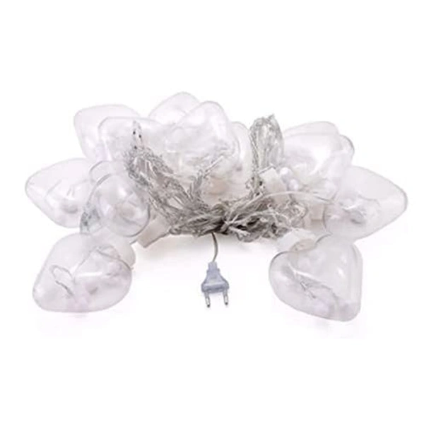 Denizz 8 FEET 12 WISH HEART BALL STRING LED LIGHTS WITH COLOR BOX FOR HOME DECORATION, DIWALI & WEDDING LED CHRISTMAS LIGHT INDOOR AND OUTDOOR LIGHT ,FESTIVAL DECORATION (WISHING BALL WARM WHITE) - White, 8 Feet