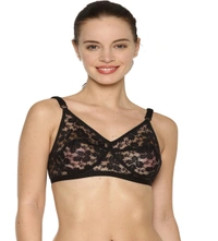 Fancy Bridal Nude Transparent Net Bra - Black, 30