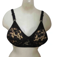 Fancy Bridal Nude Transparent Net Bra - Black, 30