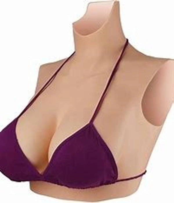 Cross dress wearable silicone jacket suit with collar  - B Cup