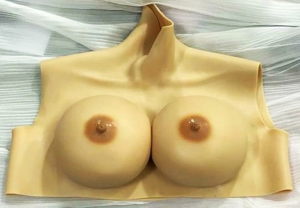 Cross dress wearable silicone jacket suit with collar  - B Cup
