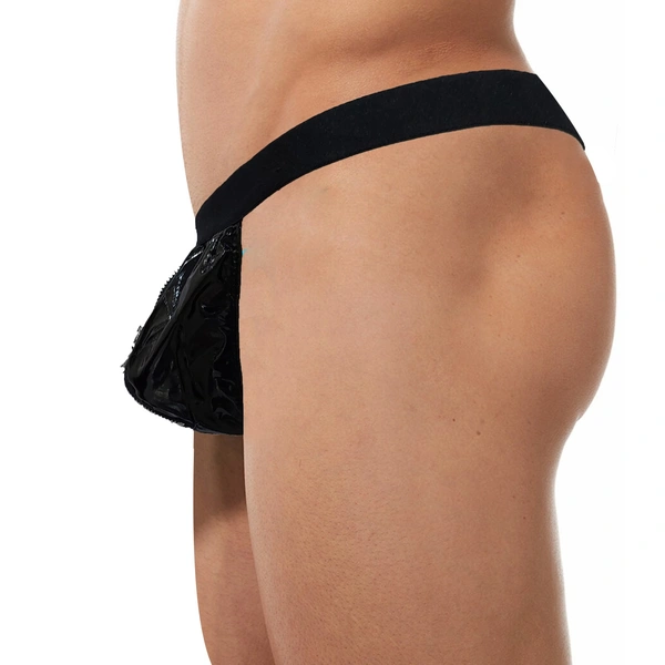 Men Fancy Zipper G String Free Size Underwear  - Free