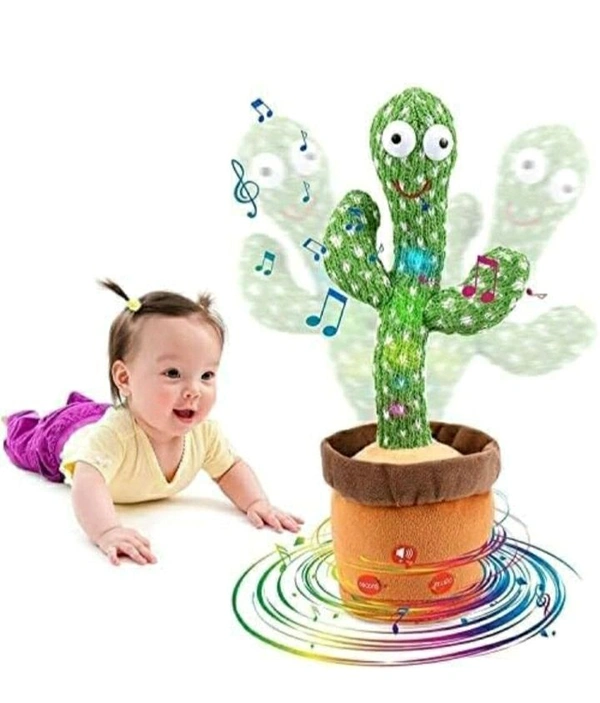  TikTok Dancing Cactus Plush Toy USB Charging,Sing 120pcs Songs,Recording,Repeats What You say and emit Colored Lights,Gifts (Talking Cactus) - Web Orange