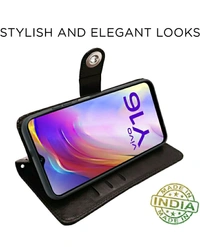 Magnetic Closure Flip, Wallet Case Cover for Vivo Y16 (Leather,TPU,Brown - Blue