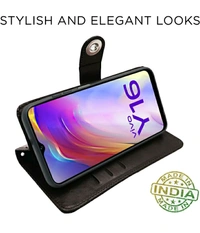 Magnetic Closure Flip, Wallet Case Cover for Vivo Y16 (Leather,TPU,Brown - Blue