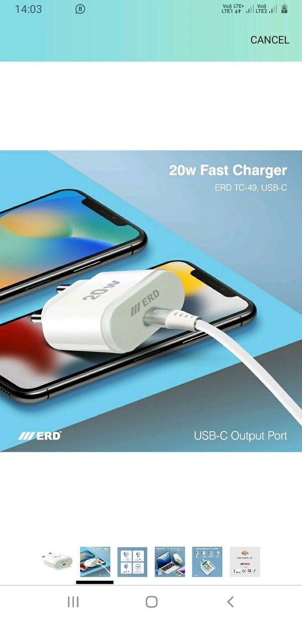 Erd 27ERD TC-49 20W Power Delivery Mobile Phone Wall Charger, BIS Certified Charger Adapter Without Data Cable (White) - White
