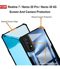 Back Case Cover for Realme 7 / Realme Narzo 30 4G / Realme Narzo 20 Pro | Compatible for Realme 7 / Realme Narzo 30 4G / Realme Narzo 20 Pro Back Case Cover | (TPU + PC | Matte Black)