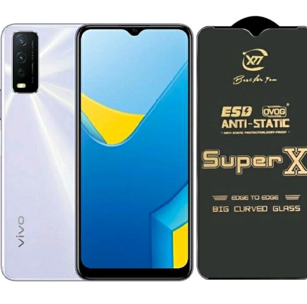 Sizuka Premium Vivo Y20i  Edge to Edge Super X Tempered Glass Screen Protector for Vivo Y20i - TS-X-Q5 (Black) - Black