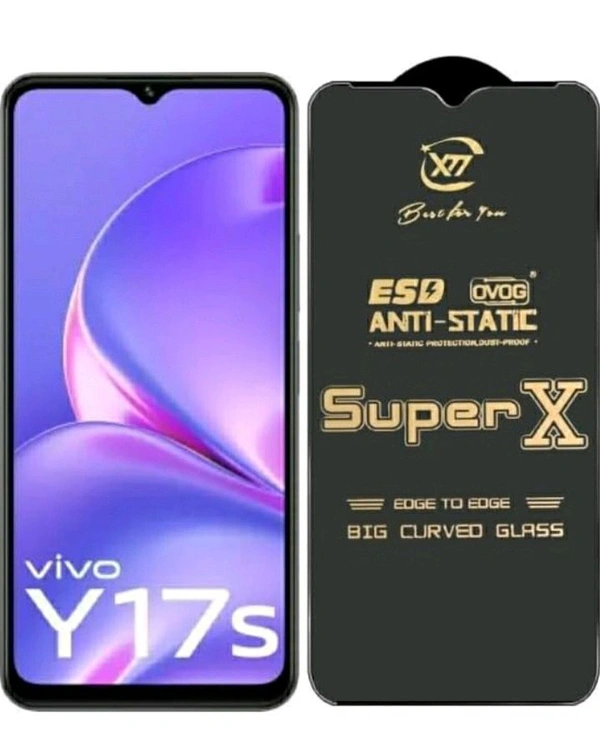 Sizuka Vivo Y17s - TS-X-Q10 Screen Guard Glass Premium Edge to Edge Super X Tempered Glass Screen Protector   - Black