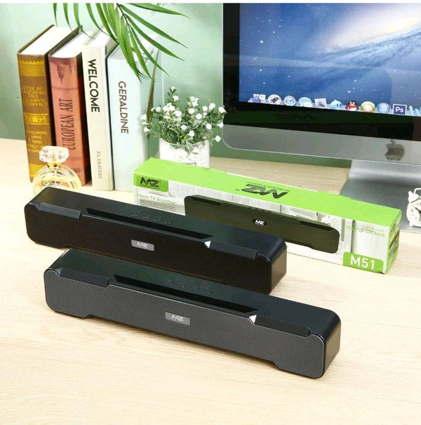 Mz  M51 (Portable Home TV SOUNDBAR) Dynamic Thunder Sound 2400mAh Battery 10 W Soundbar - Black