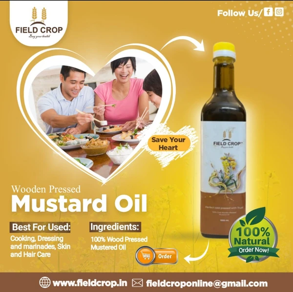 Wooden Cold Pressed Black Mustard Oil - 1000 ml