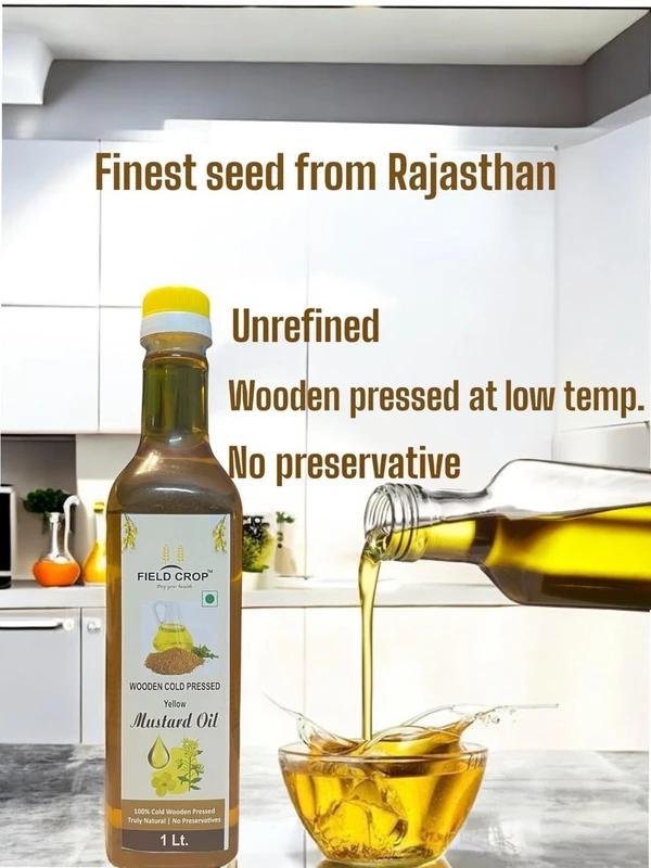 Wooden Cold Pressed Yellow Mustard Oil - 1000 ml