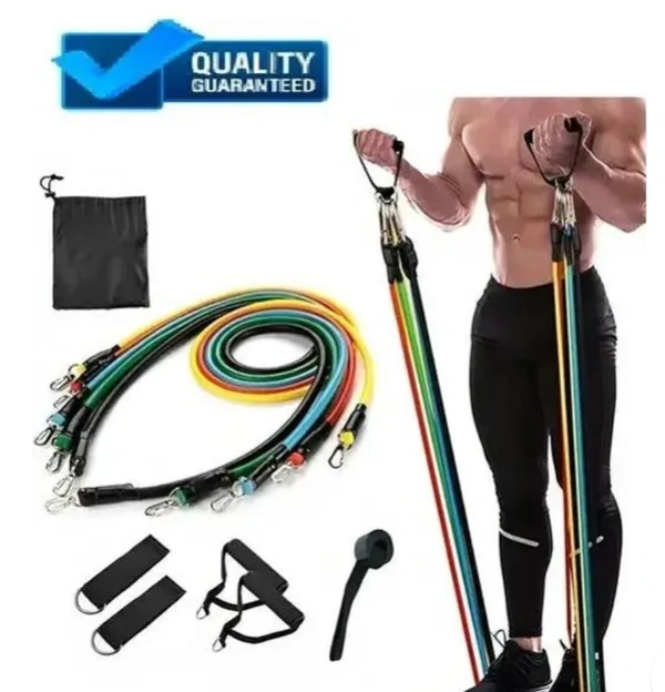 11 in 1 resistance band heavy duty at home - Black, Free