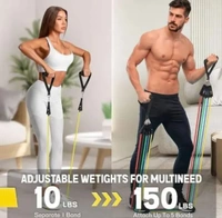 11 in 1 resistance band heavy duty at home - Black, Free
