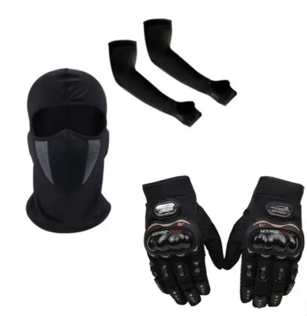 Riding Gloves Arm Sleeves&Face Mask Combo  - Free