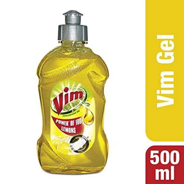 Vim Dishwash Gel - 500ml, Lemon