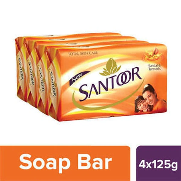 Santoor Sandal & Turmerik Bath Soap - 125gx4N