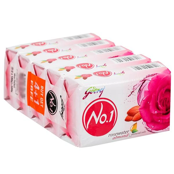 Godrej No.1 Rose Water Soap - 100gx5