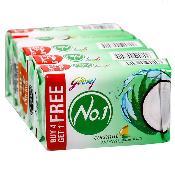 Godrej No.1 Coconut Neem Bathing Soap - 4U X 57g each