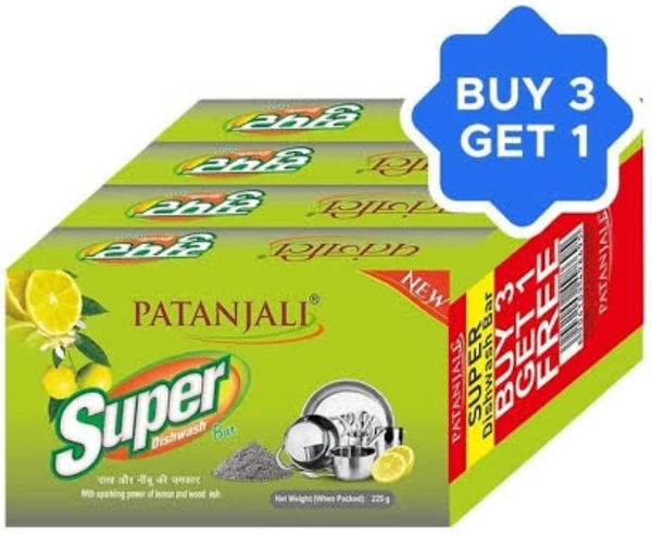 Patanjali Super Dishwash Bar 900gm Pack [Buy 3 Get 1 Free]