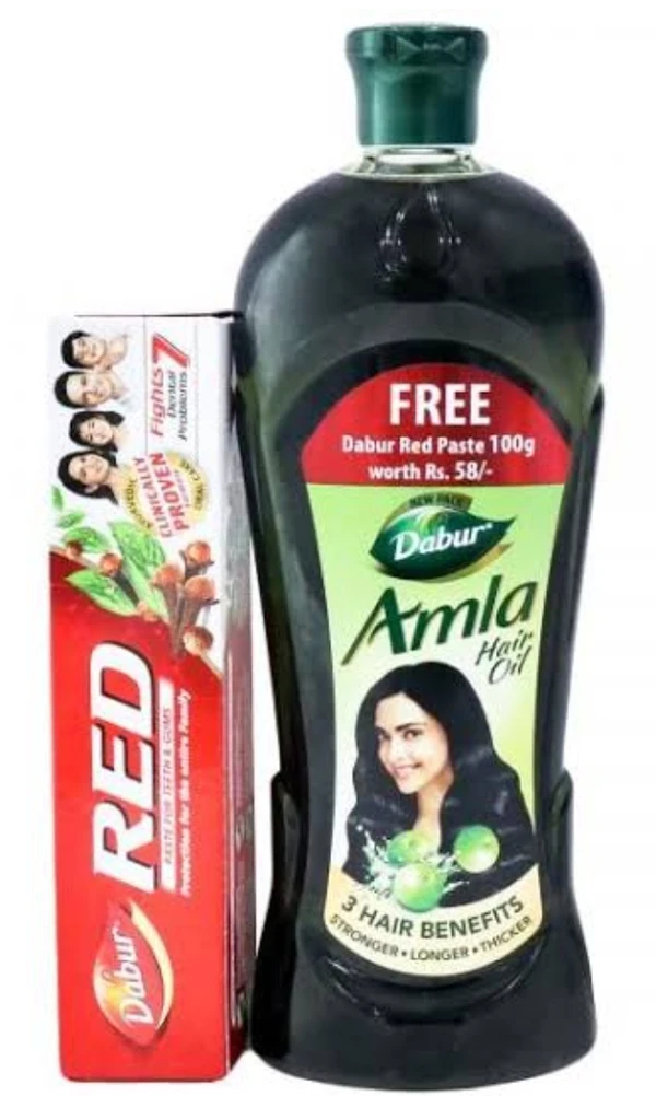 Dabur Amla Hair Oil 450ml [Free Dabur Red Paste 100gm Woth Rs. 68/-]