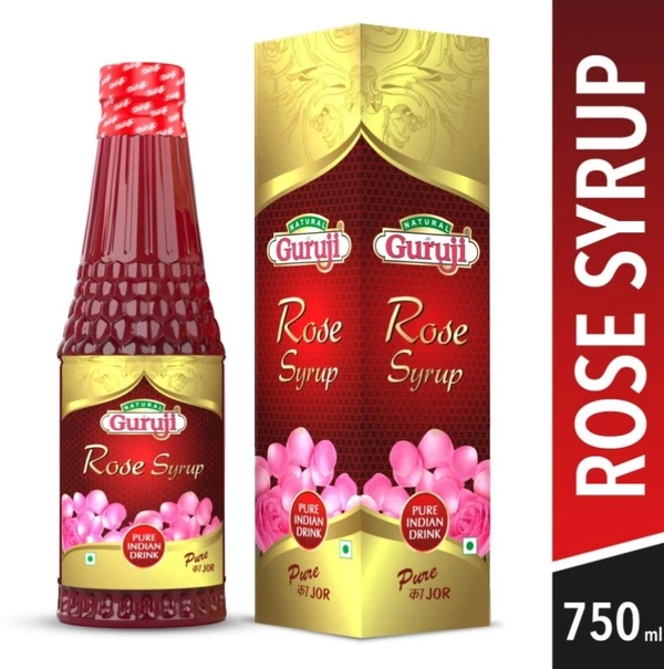 GURU JI Guruji Rose Syrup - Rose, 750 ML