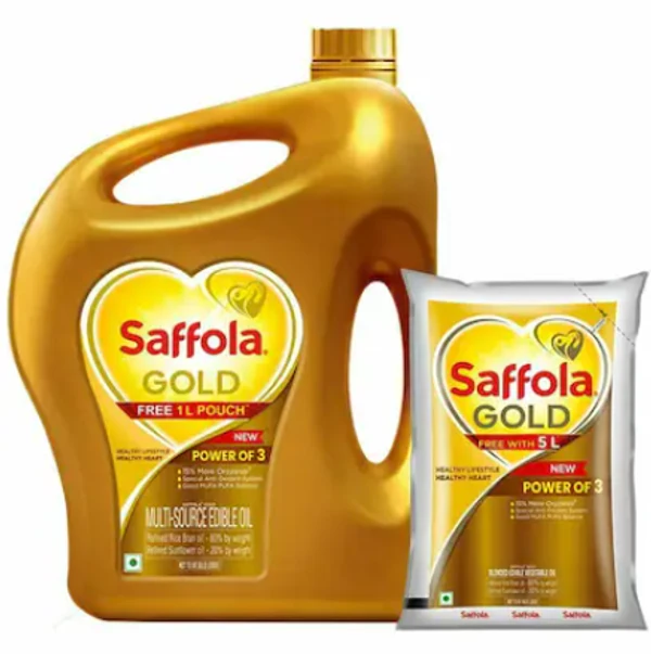 SAFFOLA Saffola gold 5L + 1L free - FREE 1L SAFFOLA GOLD