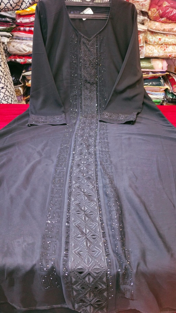 fancy abaya - 4xl 50inch, Black