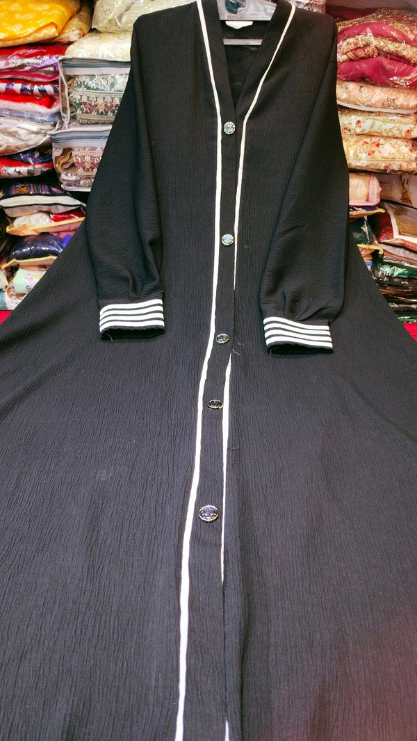  fancy abaya - 6xl 54 Inches, Black