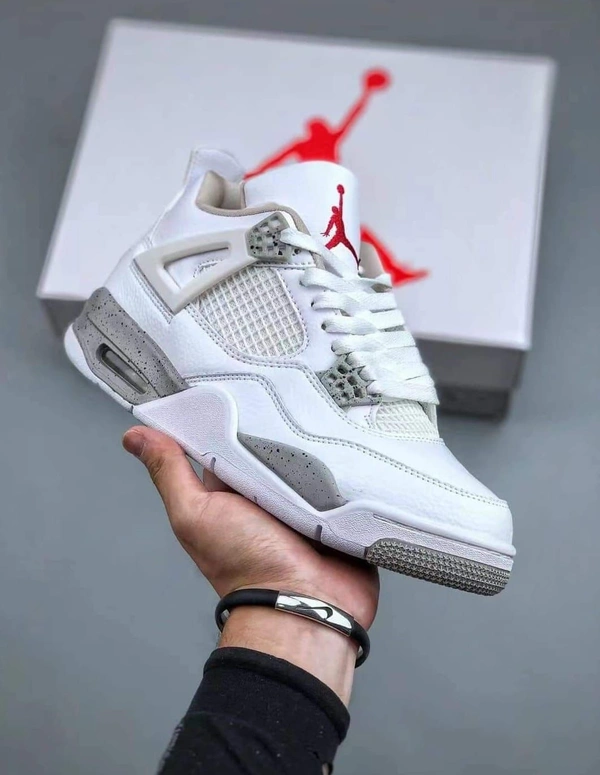 Nike Air Jordan 4 Retro - White+Red Logo, 9